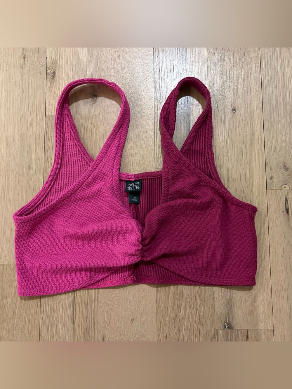wild fable Fuchsia Ribbed Crop Top